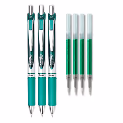 Pentel EnerGel Deluxe RTX Liquid Gel Ink Pen Set Kit  Pack of 3 with 4