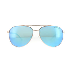 Michael Kors Sunglasses Hvar 5007 104525 Rose Gold White Blue Mirror