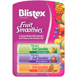 Blistex Fruit Smoothies Lip Moisturizers 3 Sticks 0.10 oz each