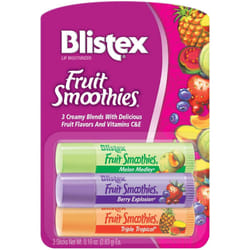Blistex Fruit Smoothies Lip Moisturizers 3 Sticks 0.10 oz each