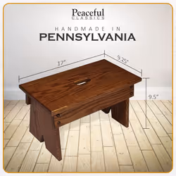 Peaceful Classics Step Stool  Amish Handmade Kids Step Stool  Bathroom  Bedroom  Living Room Or Kitchen Step Stool for Adults  Multipurpose Foot St