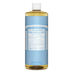 Dr. Bronner's - Pure-Castile Liquid Soap (Baby Unscented  32 ounce  2-Pack) - Made with Organic Oils  18-in-1 Uses: Face  Hair  Laundry and Dishes  Fo