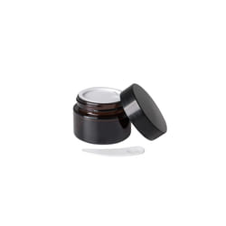 OverNews 1oz Amber Glass Jar  Empty Cosmetic Lotion Containers with In