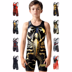 Exxact Sports Sublimated Youth Wrestling Singlet For Boys Premium Powerlifting Singlet Kids Wrestling Singlets For Training ...