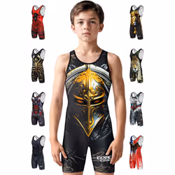 Exxact Sports Sublimated Youth Wrestling Singlet For Boys Premium Powerlifting Singlet Kids Wrestling Singlets For Training ...