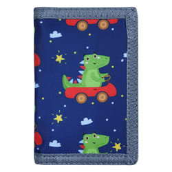 AI-DEE RFID Trifold Canvas Outdoor Sports Wallet for Kids - Front Pocket Wallet with Magic Sticker (Black2)