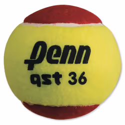 Penn QST 36 Tennis Balls - Youth Felt Red Tennis Balls for Beginners 12 Ball Polybag