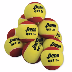 Penn QST 36 Tennis Balls - Youth Felt Red Tennis Balls for Beginners  12 Ball Polybag