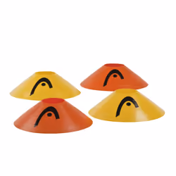 HEAD QST Tennis Dome Cones - 20 Training & Practice Cones for Agility & Accuracy Drills Yellow / Orange