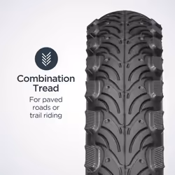 Schwinn Replacement Bike Tire  20 x 1.95 Hybrid Bike Tire with High Traction Tread Pattern  Combination Tread  Fits 20-Inch Bicycle Wheels  PSI Range