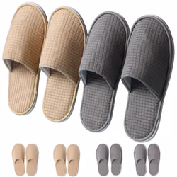 COZYAREA SPA Slippers  6/12 Pairs Disposable Slippers for Guests  Soft Hotel Slippers Polar Fleece  Washable Reusable House S ...