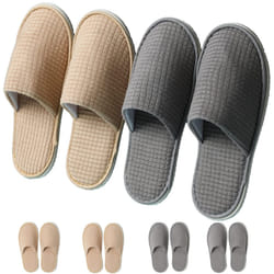 COZYAREA SPA Slippers  6/12 Pairs Disposable Slippers for Guests  Soft Hotel Slippers Polar Fleece  Washable Reusable House Slippers Unisex for Weddin