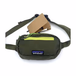 Patagonia Mini Bag Messenger Hip Pack Men Women Outdoor Waist Shoulder Crossbody - Olive+Neon Zip