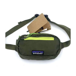 Patagonia Mini Bag Messenger Hip Pack Men Women Outdoor Waist Shoulder Crossbody - Olive+Neon Zip
