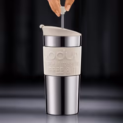 BODUM Travel French Press Coffee Maker, Vacuum, Small, 0.35 L - Off-White - Additional view 4