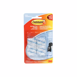 3M Clear Mini Hooks/Clear Strips 6hooks/8Strips 17006