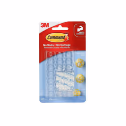 Command Clear Decorating Clips With Clear Strips 20 Clips, 24 Strips