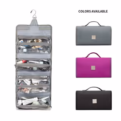 ROYALFAIR Roll Up Makeup Bag  Travel Toiletry Bag for Women with 4 Cle