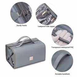 ROYALFAIR Roll Up Makeup Bag  Travel Toiletry Bag for Women with 4 Cle