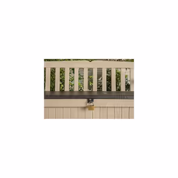 Keter Eden Bench Outdoor Storage Box Garden Furniture, Beige and Brown, 140 x 60 x 84 cm