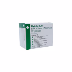 HypaCover Low Adherent Dressing Pads for Wounds Absorbent Dressing, 5x5cm (Pack of 25)