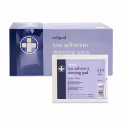 Relipad First Aid Sterile Dressing - Low-Adherent, Absorbent Dressing Pads For Minor Abrasions, Lacerations And Wounds, 7.5 c ...