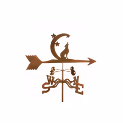 Coyote with Moon & Stars Weathervane - Post Mount