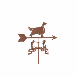 Setter Dog Weathervane with Post Mount