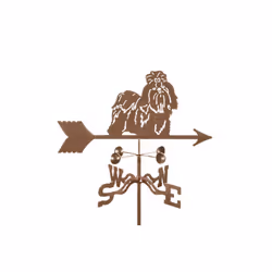 Shih Tzu Dog Weathervane with Garden Mount