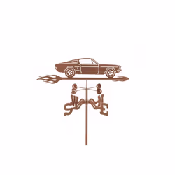 Mustang Car Weathervane with Four Sided Mount