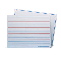 Flipside Products Magnetic Dry Erase Learning Mat  Two-Sided Red & Blue Ruled/Plain  9"" x 12""  Pack of 24