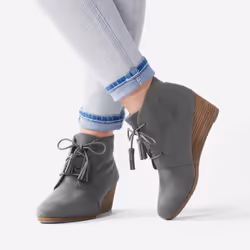 Dr. Scholl's Shoes Women's Dakota Boot  Dark Grey Microfiber Suede  9