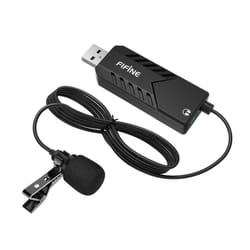 FIFINE USB Microphone, Clip-on Computer Microphone Plug and Play USB Lavalier Lapel Microphone With Sound Card for PC and Mac.(K053)