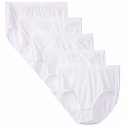 Fruit of the Loom Women's Plus Size """"Fit For Me"""" 5 Pack Original Cotton Brief Panties  White  9