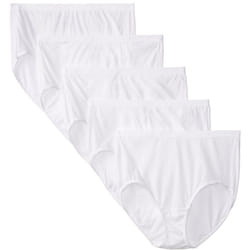 Fruit of the Loom Women's Plus Size """"Fit For Me"""" 5 Pack Original Cotton Brief Panties  White  9