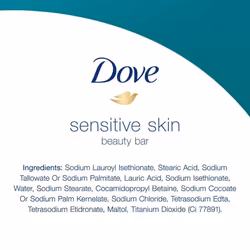 PACK OF 16 BARS Dove Unscented Beauty Soap Bar: SENSITIVE SKIN