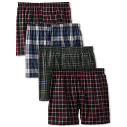 Fruit of the Loom Men's 5Pack Plaid Boxer Shorts Boxers Underwear XL