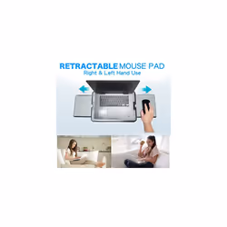 MAX SMART Portable Laptop Lap Pad, Laptop Desk with Retractable Mouse Tray, Anti-Slip Heat Shield Notebook Computer Stand Table, Working Station for