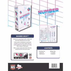Alderac Entertainment Group AEG Number Drop - Retro Roll & Write  Video Game Theme  Alderace Entertainment Group AEG  Ages 10+  1-6 Players  20 Min