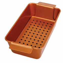 Volar Non-Stick Meatloaf Pan 2-Piece Healthy Meatloaf Pan Set Copper C