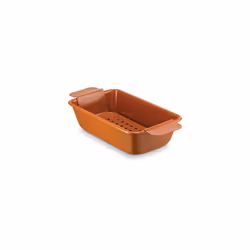 Volar Non-Stick Meatloaf Pan 2-Piece Healthy Meatloaf Pan Set Copper C