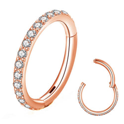 BLESSMYLOVE Clear CZ Nose Rings Hoop 316L Surgical Steel Cartilage Ear