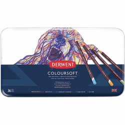 Derwent Colorsoft Pencils, 4mm Core, Metal Tin, 36 Count (0701028)