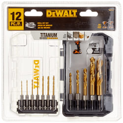 DEWALT Drill Bit Set  Titanium Impact Ready  Ideal for Metal  Wood  and Plastic  12 Piece (DD5152)