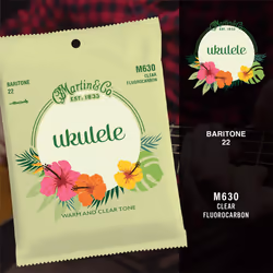 Martin Ukulele Strings M630  Baritone-Gauge Fluorocarbon Ukulele Strings