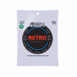 Martin Retro Acoustic Guitar Strings  MM10 Extra-Light-Gauge Monel  Nickel (6 str)
