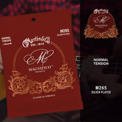 Martin Magnifico Classical Guitar Strings  Normal Tension (M265)  Silv