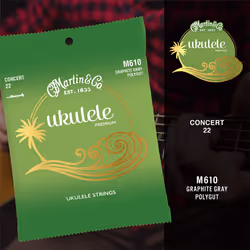 Martin Premium Concert Ukulele Strings (M610)  Grey