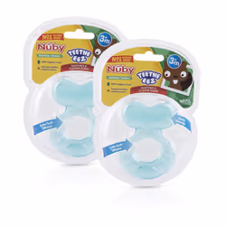 Nuby Silicone TeeThe-EEZ Teether with Bristles Includes Hygienic Case Aqua (Count of 2)