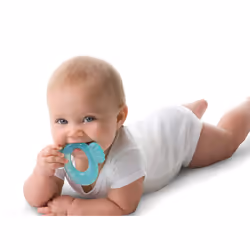 Nuby Silicone TeeThe-EEZ Teether with Bristles  Includes Hygienic Case  Aqua (Count of 2)